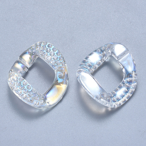 

PandaHall Transparent Acrylic Linking Rings Rhinestone Settings, Quick Link Connectors, AB Color Plated, Twist, Clear AB, Fit for 1.5mm..., White