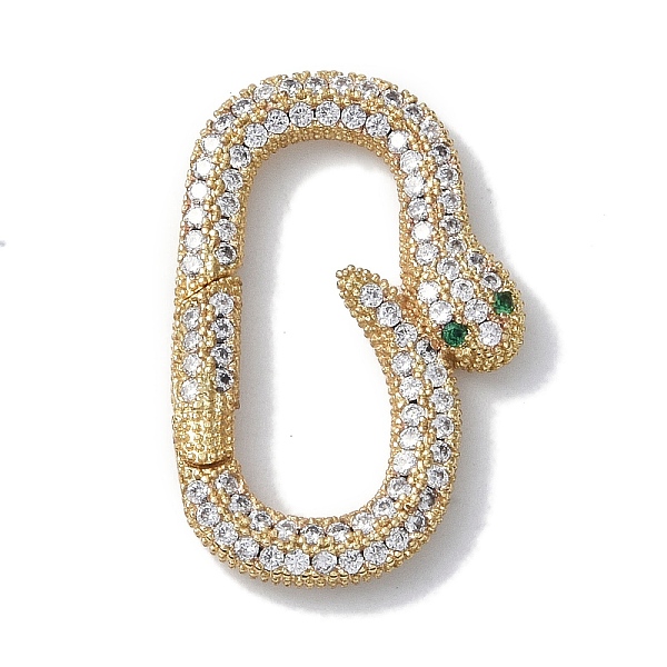 

PandaHall Rack Plating Brass Micro Pave Cubic Zirconia Spring Gate Rings Clasps, Cadmium Free & Lead Free, Long-Lasting Plated, Real 18K..., Clear