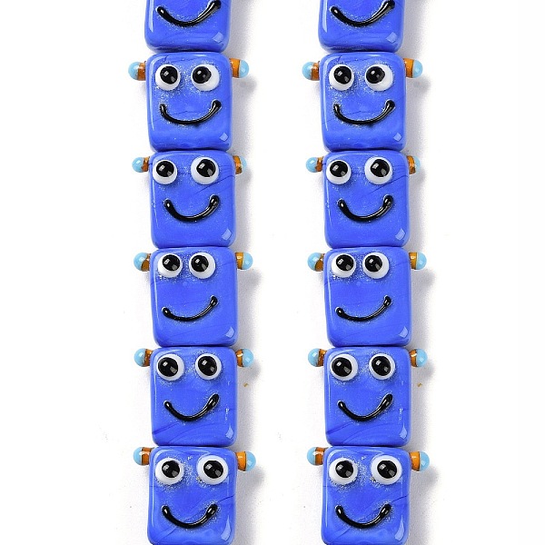 

PandaHall Handmade Lampwork Beads Strands, Robot, Royal Blue, 16x19.5x9.5mm, Hole: 1.8mm, about 30pcs/strand, 18.90''(48cm) Lampwork Others