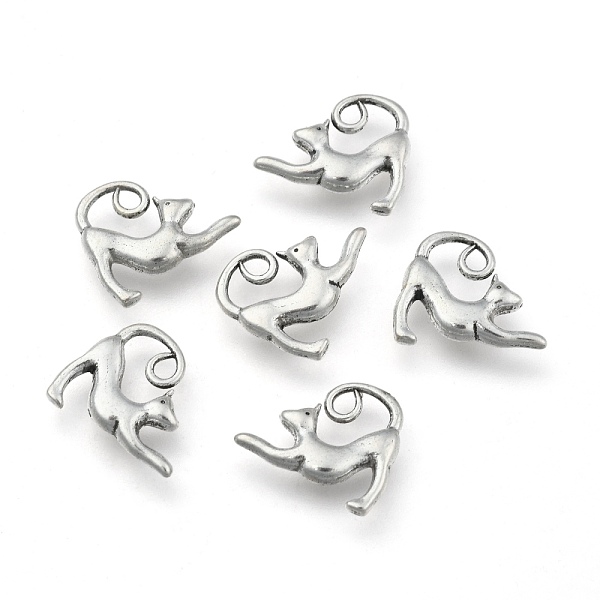 

PandaHall Tibetan Style Alloy Kitten Pendants, Cadmium Free & Lead Free, Stretching Cat Shape, Antique Silver, 14x17x3.5mm, Hole: 2.5mm...