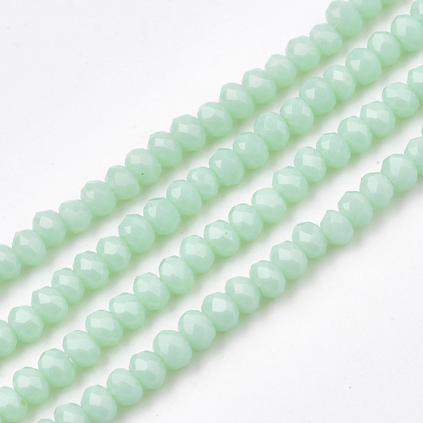 

PandaHall Opaque Solid Color Glass Beads Strands, Faceted, Rondelle, Pale Turquoise, 3x2mm, Hole: 0.5mm, about 180pcs/strand, 16.9 inch...