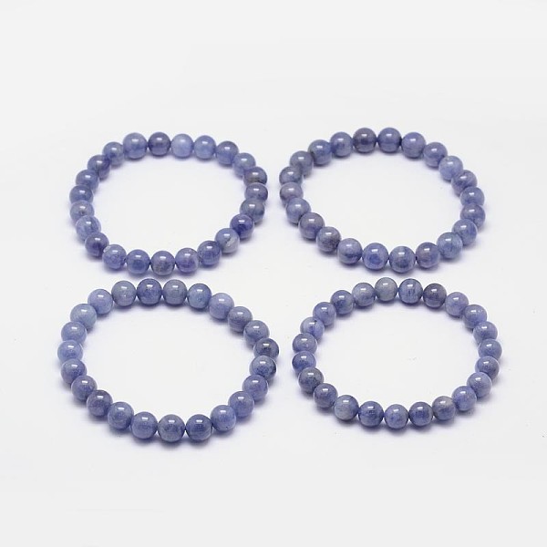 

PandaHall Round Natural Tanzanite Stretch Bracelets, Bead: 54mm Tanzanite