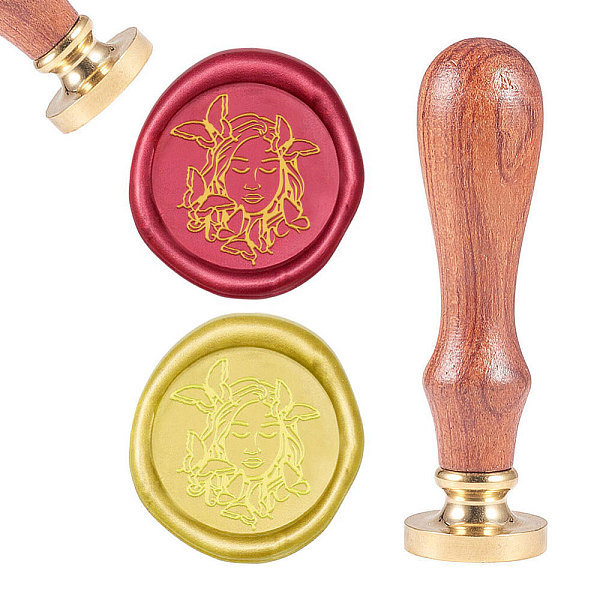 

PandaHall CRASPIRE Brass Wax Seal Stamp, with Natural Rosewood Handle, for DIY Scrapbooking, Human Pattern, Stamp: 25mm, Handle: 79.5x21.5mm...