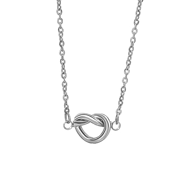 

PandaHall Stainless Steel Pendant Necklaces for Women, Knot, Stainless Steel Color, 15.75 inch(40cm) Stainless Steel Twist