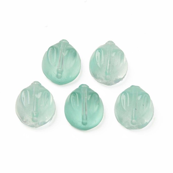 

PandaHall Transparent Glass Beads, Rabbit, Aquamarine, 14x12x8mm, Hole: 1.4mm Glass Rabbit Green