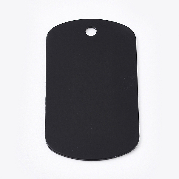 

PandaHall Aluminum Pendants, Blank Tags, Rectangle, Black, 50x29x1mm, Hole: 3.5mm Aluminum Rectangle Black