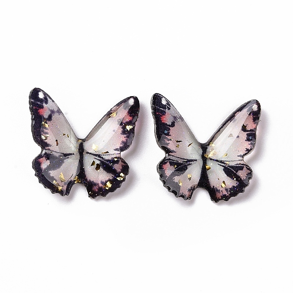 

PandaHall Transparent Resin Cabochons, with Gold Foil, Butterfly, Light Coral, 21.5~22x22~24.5x1.5~4.7mm Resin Butterfly