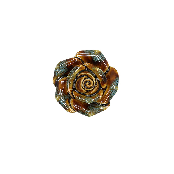 

PandaHall Rose Porcelain Drawer Knobs, Cabinet Pulls Handles, Doorknob Accessories, Medium Turquoise, 40x36mm Porcelain Flower
