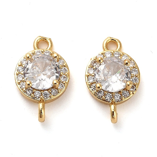 

PandaHall Brass Pave Cubic Zirconia Connector Charms, Flat Round Links, Real 18K Gold Plated, Clear, 14.5x9x5mm, Hole: 1.5mm Brass+Cubic...