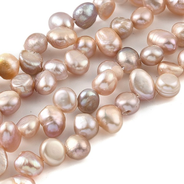 

PandaHall Natural Cultured Freshwater Pearl Beads Strands, Top Drilled, Two Sides Polished, Lilac, 6~7mm, Hole: 0.5mm, about 29pcs/strand..., Purple