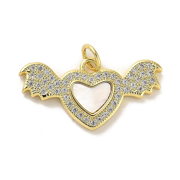 

PandaHall Brass Micro Pave Clear Cubic Zirconia Pendants, with Shell, Real 18K Gold Plated, Heart, 13x24.5x3mm, Hole: 3.5mm Brass+Cubic...