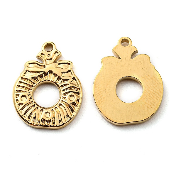 

PandaHall Ion Plating(IP) 304 Stainless Steel Pendants, Manual Polishing, Christmas Wreath Charms, Golden, 18x14x2mm, Hole: 1.4mm 304...