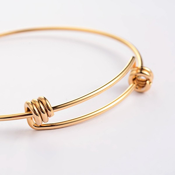 

PandaHall Adjustable Ion Plating(IP) 304 Stainless Steel Expandable Bangle Making, Golden, 67x61mm, 1.5~10mm Stainless Steel