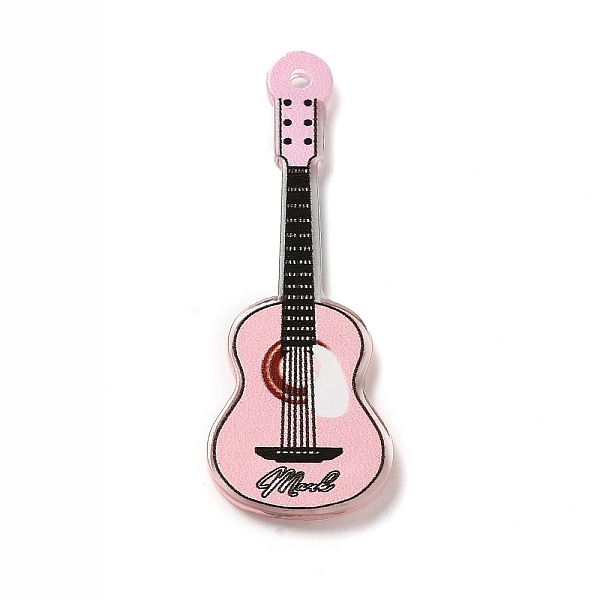 

PandaHall Printed Acrylic Pendants, Guitar, Pink, 52.5x20x3mm, Hole: 2mm Acrylic Guitar Pink