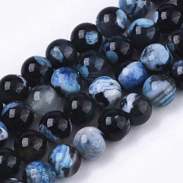 

PandaHall Natural Fire Crackle Agate Beads Strands, Dyed, Round, Light Sky Blue, 6~7mm, Hole: 1mm, about 63pcs/strand, 14.96 inch~15.12 inch...