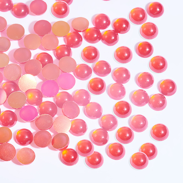 

PandaHall Resin Cabochons, Nail Art Decoration Accessories, Half Round, Red, 6x3mm Resin Half Round Red