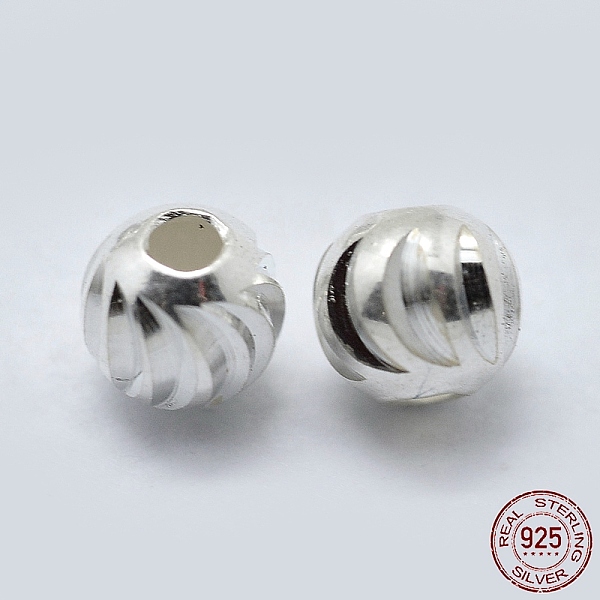 

PandaHall 925 Sterling Silver Corrugated Spacer Beads, Round, Silver, 2.5x2.5mm, Hole: 1mm, about 100pcs/5g Sterling Silver Round Silver