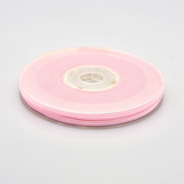 PandaHall Polyester Velvet Ribbon for Gift Packing and Festival Decoration, Pink, 1/8 inch(4mm), about 100yards/roll(91.44m/roll) Velvet...