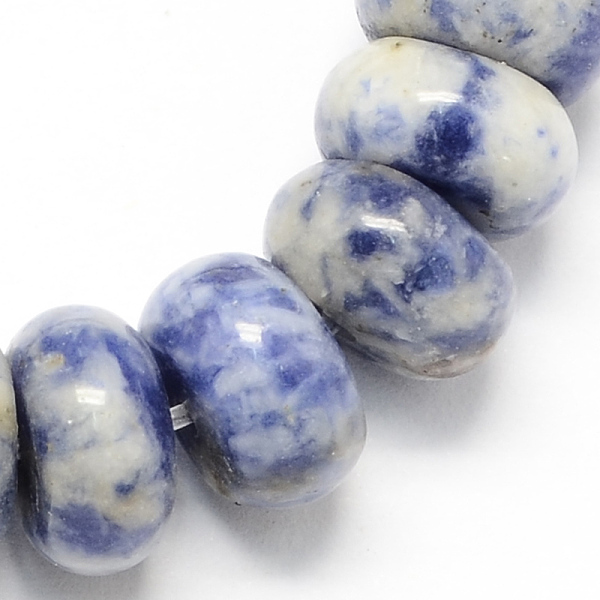

PandaHall Natural Blue Spot Jasper Rondelle Beads Strands, Royal Blue, 8x5mm, Hole: 1mm, about 60~65pcs/strand, 15.7 inch Blue Spot Jasper...
