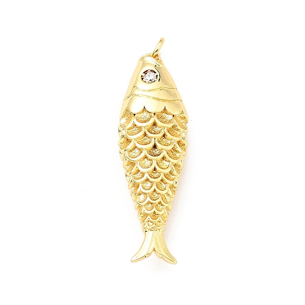 Brass Micro Pave Clear Cubic Zirconia Pendants