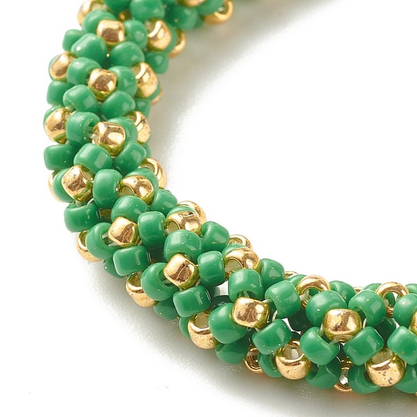 Glass Seed Beaded Bracelet With Brass Magnetic Clasp