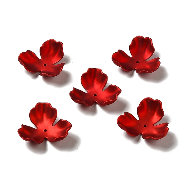 

PandaHall Rubberized Style Opaque Acrylic Bead Caps, Frosted, 3-Petal Flower, FireBrick, 26x28x8mm, Hole: 1.5mm Acrylic Red