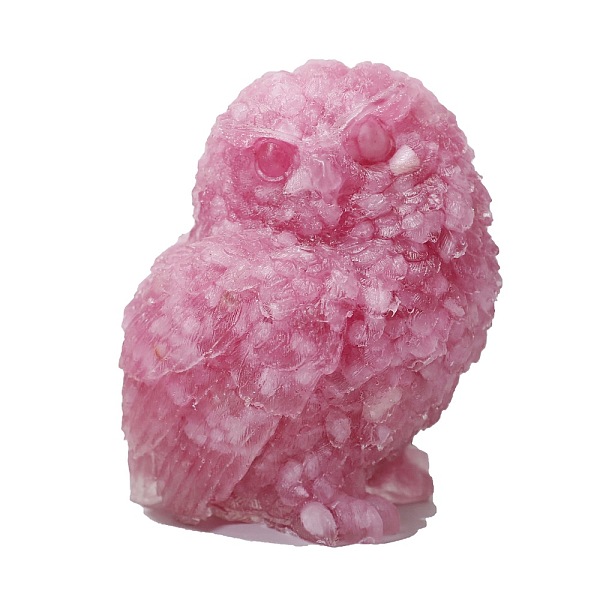 

PandaHall Resin Owl Display Decoration, with Natural Rose Quartz Chips inside Statues for Home Office Decorations, 90x80x100mm Rose Quartz...
