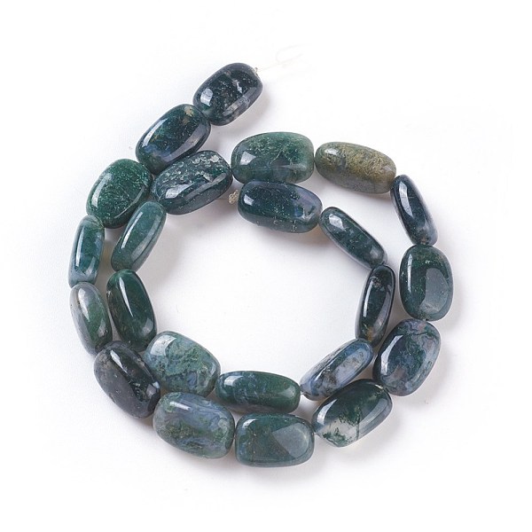 

PandaHall Natural Moss Agate Beads Strands, Cuboid, 16~18x10~12x6~8mm, Hole: 1.5mm, about 23~25pcs/strand, 15.35 inch(39cm) Moss Agate...