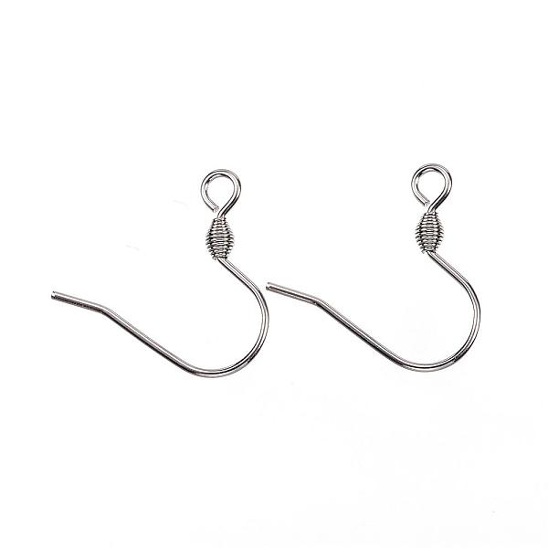 

PandaHall 304 Stainless Steel Earring Hooks, Ear Wire, with Horizontal Loop, Stainless Steel Color, 17x17.5x2.5mm, Hole: 2mm, 21 Gauge, Pin...