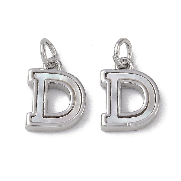 

PandaHall Brass Pave Shell Letter D Charms, Platinum, 12x9.5x2mm, Hole: 3mm Shell Letter D