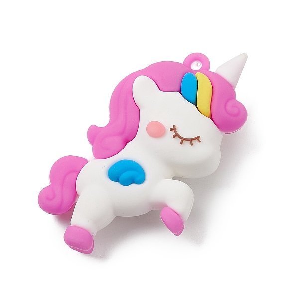 

PandaHall PVC Plastic Cartoon Pendants, for DIY Keychain Making, Unicorn Charm, Orchid, 61x37x14.5mm, Hole: 3.5mm PVC Unicorn Purple