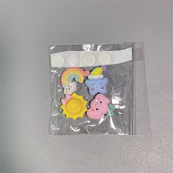 

PandaHall Self-Adhesive Opaque Resin Cabochons, Mixed Shapes, Mixed Color, 30~70mm, 4pcs/bag Resin Mixed Shapes Multicolor