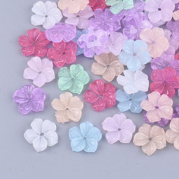 

PandaHall Resin Beads, for Jewelry Making, Flower, Mixed Color, 12.5x12.5x3.5mm, Hole: 1.2mm Resin Flower Multicolor