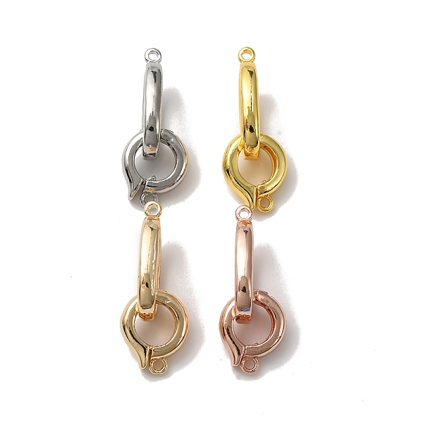 

PandaHall Rack Plating Brass Fold Over Clasps, Cadmium Free & Lead Free, Long-Lasting Plated, Oval Ring, Mixed Color, 30mm, Oval Clasp...