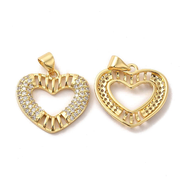 

PandaHall Brass Micro Pave Cubic Zirconia Pendants, Heart Charms, Golden, Clear, 18.5x19.5x2.5mm, Hole: 5.5x3.5mm Brass+Cubic Zirconia Heart...