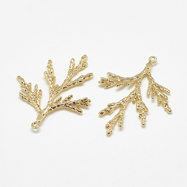 

PandaHall Brass Pendants, Grass, Real 18K Gold Plated, 34.5x28.5x4mm, Hole: 1mm Brass Others
