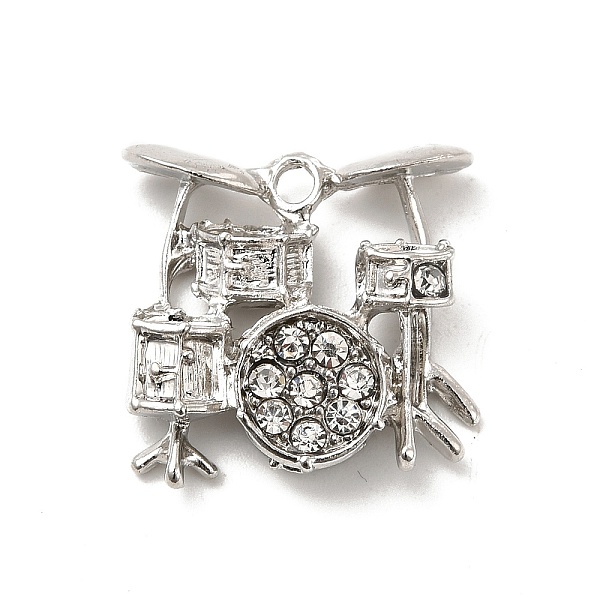 

PandaHall Rack Plating Alloy Rhinestone Pendants, Cadmium Free & Nickel Free & Lead Free, Musical Instruments Charms, Platinum, 21x21x6mm..., Clear