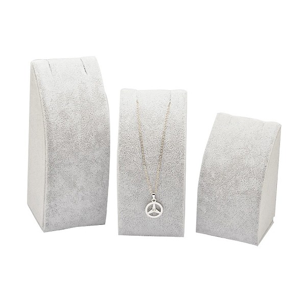 

PandaHall Wood Rectangle Necklace Displays, Covered with Velvet, Gainsboro, 9~13x5.2x5.2cm Velvet Gray