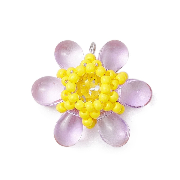 ビーズの花のチャーム