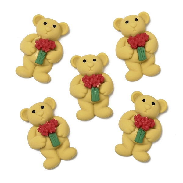 

PandaHall Opaque Resin Cabochons, Bear, Gold, 26x17x8mm Resin Bear Gold