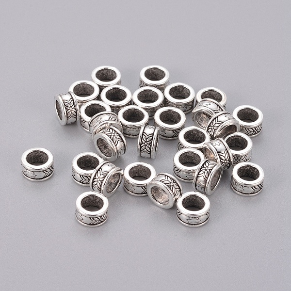 

PandaHall Tibetan Style Spacer Beads, Lead Free and Cadmium Free, Column, Antique Silver Color, Size: about 8mm in diameter, 4mm thick, hole...