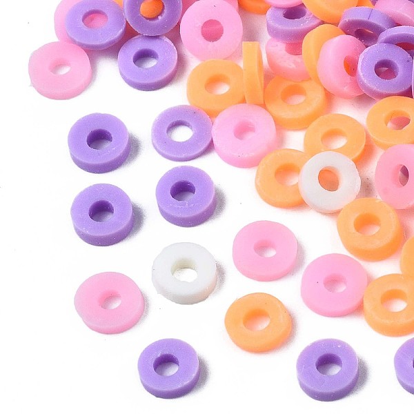 

PandaHall Handmade Polymer Clay Beads, Heishi Beads, Disc/Flat Round, Mixed Color, 4x0.5~1.5mm, Hole: 1.5mm, about 9190pcs/138g Polymer Clay..., Multicolor