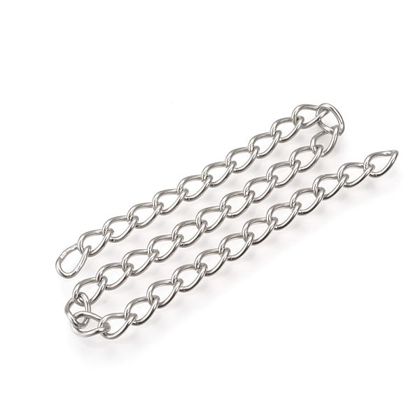 

PandaHall 201 Stainless Steel Curb Chains, with Spool, Unwelded, Stainless Steel Color, 6x4x1mm, about 82.02 Feet(25m)/roll 201 Stainless...