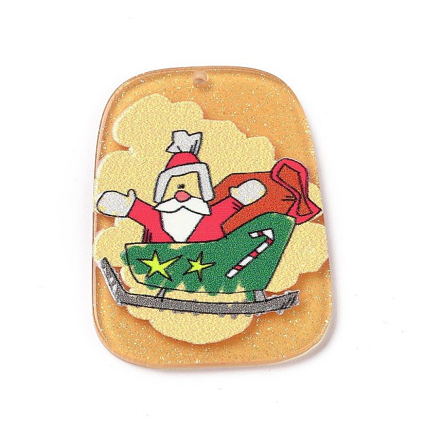 

PandaHall Printed Acrylic Pendants, for Christmas, Trapezoid, Santa Claus, 40x29x2mm, Hole: 1.6mm Acrylic Santa Claus Gold