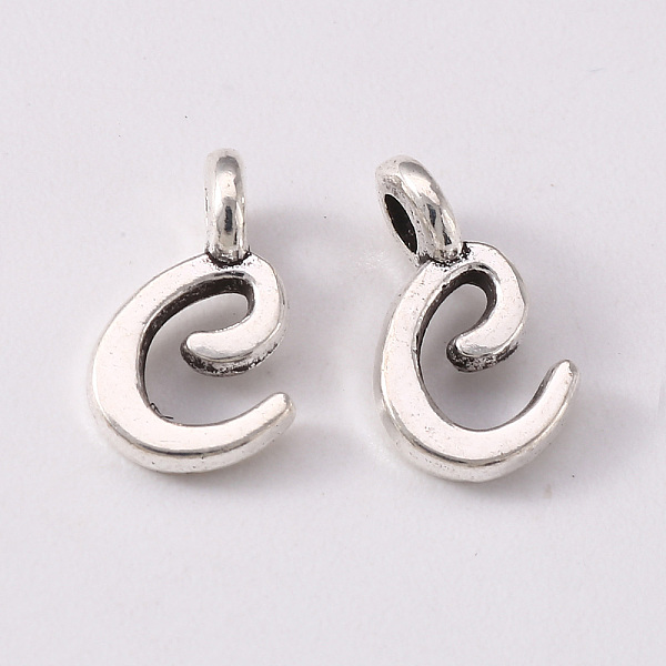 

PandaHall Tibetan Style Alloy Charms, Cadmium Free & Lead Free, Antique Silver, Letter.C, C: 10x6x1.5mm, Hole: 1.8mm Alloy Letter C