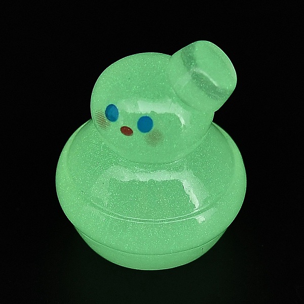 PandaHall Christmas Theme Magic World Luminous Resin Display Decoration, Glow in the Dark Ornament, Desktop Decoration, Snowman...