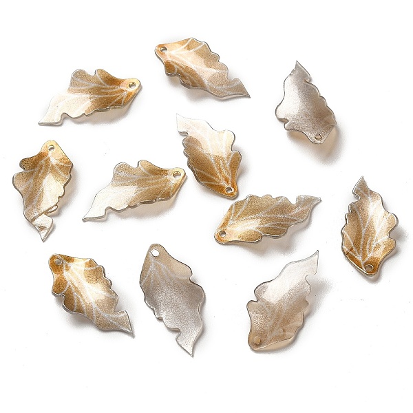 

PandaHall Acrylic Pendants, Leaf, Dark Goldenrod, 29~30x13~14x2~3mm, Hole: 1.4~1.5mm Acrylic Leaf
