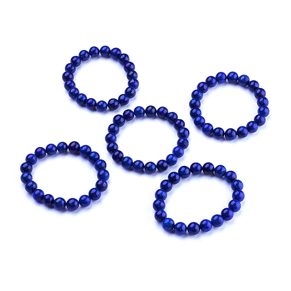 Natural Dyed Lapis Lazuli Beaded Stretch Bracelet