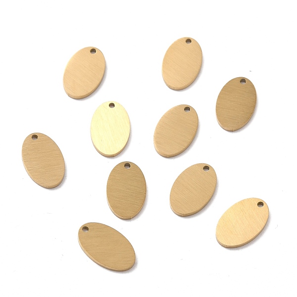 

PandaHall Ion Plating(IP) 304 Stainless Steel Pendants, Double Side Drawbench, Stamping Blank Tag, Oval, Golden, 12x7.5x1mm, Hole: 1mm 304...