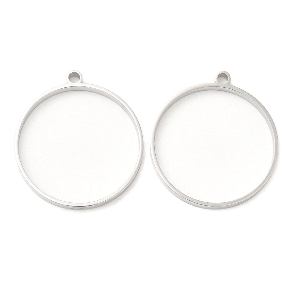 

PandaHall 304 Stainless Steel Open Back Bezel Flat Round Pendants, For DIY UV Resin, Epoxy Resin, Pressed Flower Jewelry, Stainless Steel...